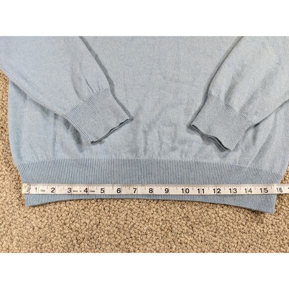 Pale blue Medium Raffi 100% wool crew neck sweater - Picture 4 of 16